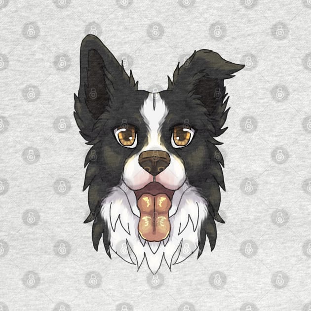 Black Border Collie by Bamsdrawz